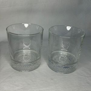 Crown Royal Rocks Glasses 8 Ounces Each 3 In Round 3 3/4!Tall Set Of 2 Stamped